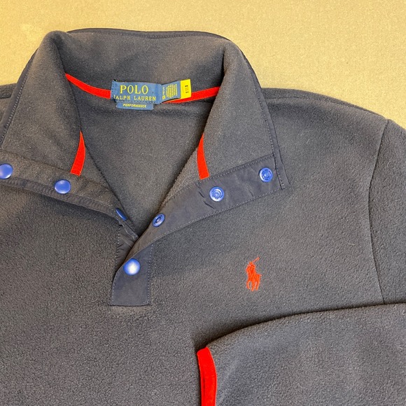 Polo Ralph Lauren Performance Fleece Pullover Preppy Comfort Casual Men's Small - Picture 1 of 6